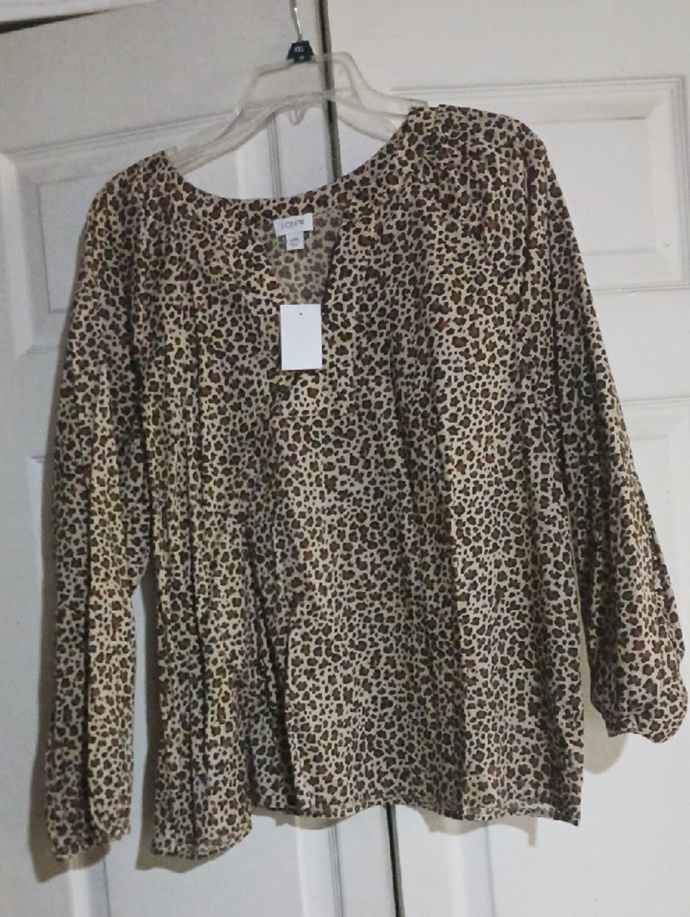 J Crew Leopard Print Long-Sleeve Blouse - Brown and Tan